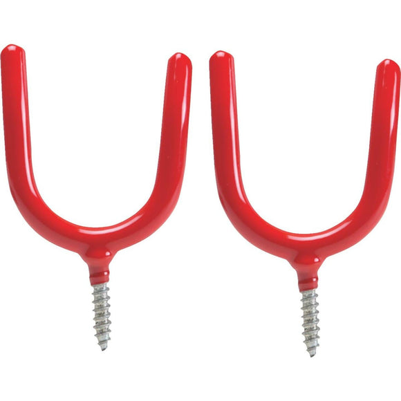 Screw-In Vinyl Coated Red Storage Hook