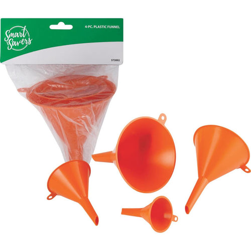 Smart Savers 4-Piece Plastic All-Purpose Funnel Set