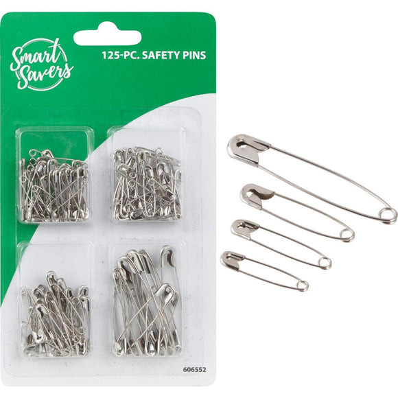 Smart Savers Assorted Size Safety Pins (125-Pack)