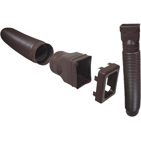 Spectra Metals Ground Spout 22 In. to 48 In. Stone K-Style Polypropylene Downspout Extender