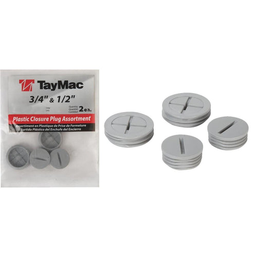 TayMac 1/2 In, 3/4 In. Weatherproof Gray Outdoor Closure Plug (4-Pack)