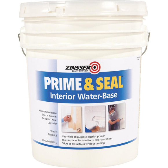 Zinsser Interior Prime & Seal Water-Based Primer, White, 5 Gal.