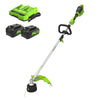 Greenworks 48V (2x24V) Cordless Battery String Trimmer (Attachment Capable) w/ (2) 4.0Ah USB Batteries & Dual Port Charger