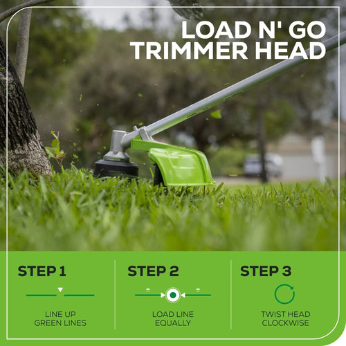 Greenworks 48V (2x24V) Cordless Battery String Trimmer (Attachment Capable) w/ (2) 4.0Ah USB Batteries & Dual Port Charger