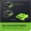 Greenworks 48V (2x24V) Cordless Battery String Trimmer (Attachment Capable) w/ (2) 4.0Ah USB Batteries & Dual Port Charger