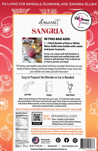 D'Marie Sangria Craft Cocktail Slush Mix