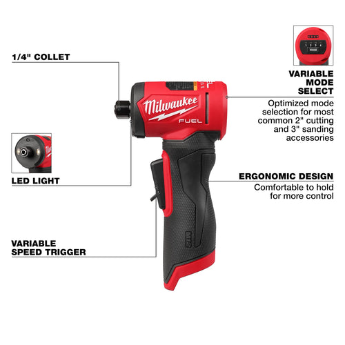 Milwaukee M12 FUEL™ 1/4 Right Angle Die Grinder