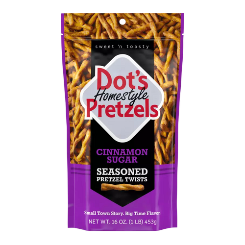 DOT'S HOMESTYLE PRETZELS Cinnamon Sugar Seasoned Pretzel Twists