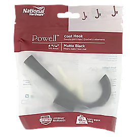 National Hardware Powell Angled Hook 4-15/16, Satin Nickel, Stand Up