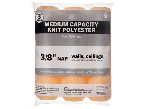 Shur-Line Good 3PK 9” Knit Polyester Roller Cover 3/8 Nap
