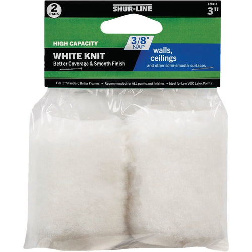 Shur-Line Better 2PK 3” White Knit Trim Roller Cover 3/8 Nap