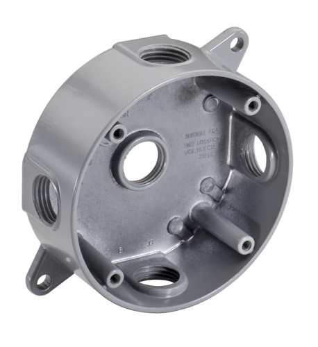 Southwire 1/2 5-Hole 4 Round Weatherproof Bx Gry