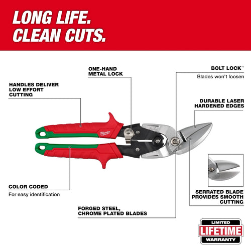 Milwaukee Right Cutting Offset Aviation Snips