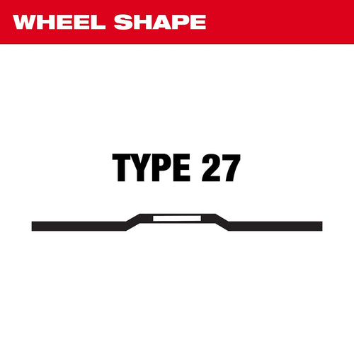 Milwaukee 4-1/2 x 1/4 x 7/8 Ceramic+ Metal Grinding Wheel - Type 27