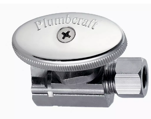 Plumb Craft 1/2 In. FIP x 3/8 In. Compression Chrome Straight Water Supply Valve