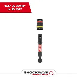Milwaukee SHOCKWAVE™ Impact Duty 1/4 and 5/16 x 2-1/4 QUIK-CLEAR™ 2-in-1 Magnetic Nut Driver Bulk 25