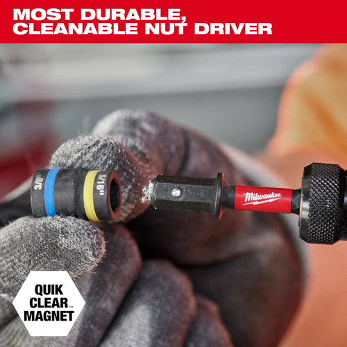 Milwaukee SHOCKWAVE™ Impact Duty 1/4 and 5/16 x 2-1/4 QUIK-CLEAR™ 2-in-1 Magnetic Nut Driver Bulk 25