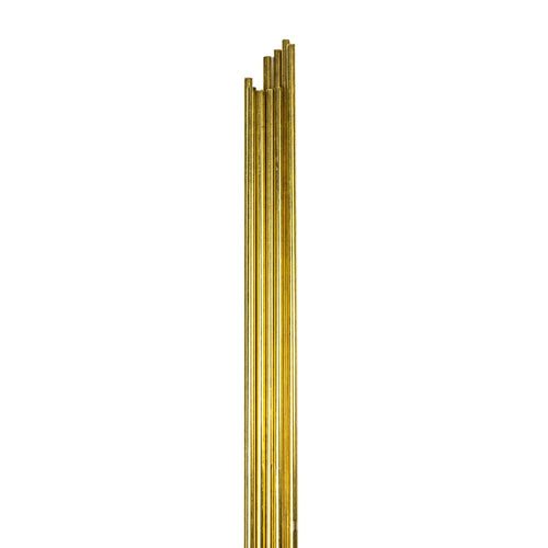Forney Gas Brazing Rod, Low Fuming Bare Brass, 1/8 in x 18 in, 10 Rods