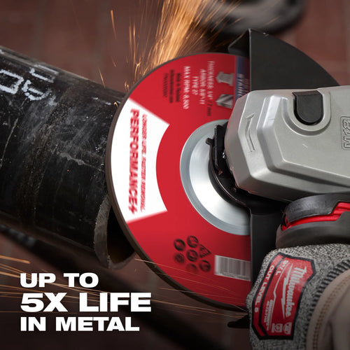 Milwaukee 4-1/2 x 1/4 x 7/8 Performance+ Metal Grinding Wheel - Type 27 - 5pk