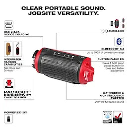 Milwaukee M12™ Bluetooth® Jobsite Speaker w/ PACKOUT™ Compatibility