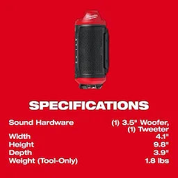 Milwaukee M12™ Bluetooth® Jobsite Speaker w/ PACKOUT™ Compatibility