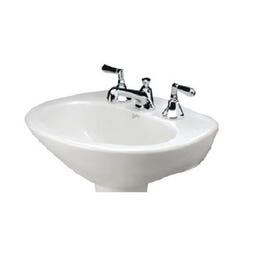 Lavatory Pedestal Sink Basin, White, 16-1/4 x 10-1/8-In.