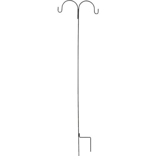 Best Garden 91 In. Black Wrought Iron Double Shepherd Hook