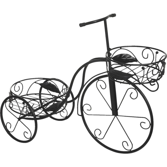 Best Garden Black Powder-Coat Steel 22 In. H. Tricycle Plant Stand