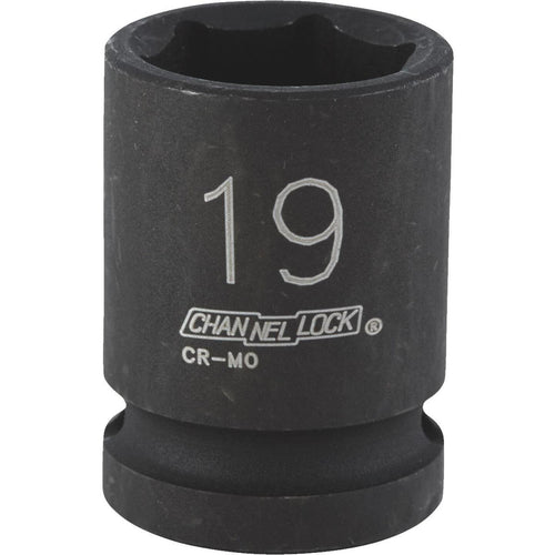 Channellock 1/2 In. Drive 19 mm 6-Point Shallow Metric Impact Socket
