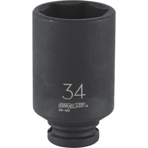 Channellock 1/2 In. Drive 34 mm 6-Point Deep Metric Impact Socket