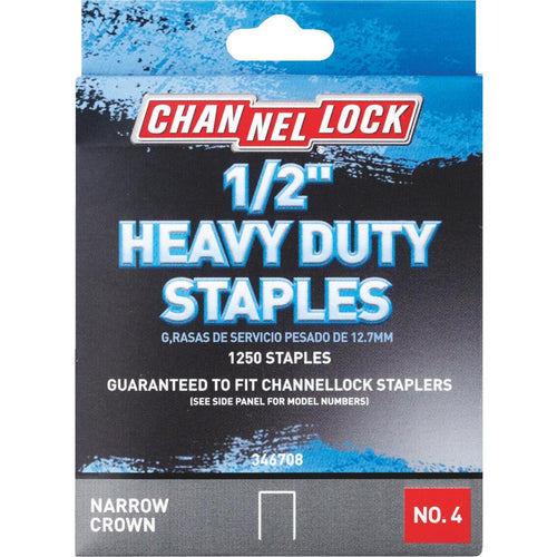 Channellock No. 4 Heavy-Duty Narrow Crown Staple, 1/2 In. (1250-Pack)