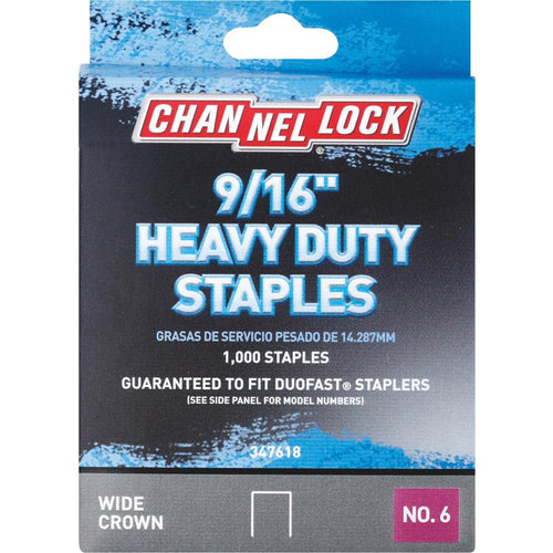 Channellock No. 6 Heavy-Duty Wide Crown Staple, 9/16 In. (1000-Pack)