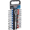 Channellock Standard/Metric 1/2 In. Drive 6-Point Shallow Ratchet & Socket Set (20-Piece)