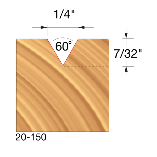 Freud 1/4 60° V Grooving Bit