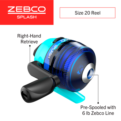 Zebco Splash Jr. Spincast Combo (4', Medium-Light Blue)