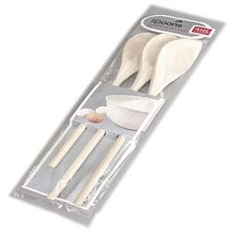 Cooking Spoon Set, Hardwood, 3-Pc.