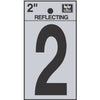 Address Number 2, Reflective Black Vinyl, 2-In.