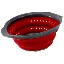 Collapsible Colander, Red & Gray, 4-Qts.