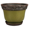 Ceramic Planter With Saucer, Reserva/Jade, 12-In.