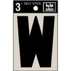 Address Letters, W, Black Vinyl, Adhesive, 3-In.