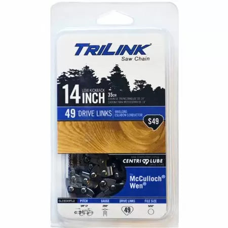 Trilink Saw Chain Semi-Chisel Saw Chain 49 Drive Links 3/8 LP x 14 (3/8 LP x 14)