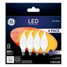 LED Decorative Light Bulb, Frosted, 4-Watts, 4-Pk.