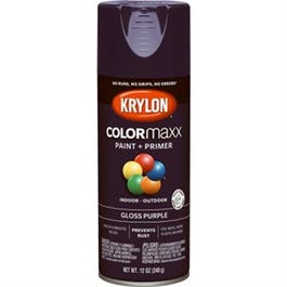 COLORmaxx Spray Paint + Primer, Gloss Purple, 12-oz.