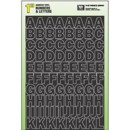 House Address Number & Letter Set, Peel & Stick, Black Vinyl, 1-In.