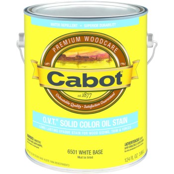 Cabot 01-6501 OVT Solid Color Oil Stain, White Base ~ Gallon