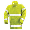 High-Visibility Jacket, Lime Yellow PVC On Polyester, Large