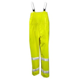 High-Visibility Overalls, Lime Yellow PVC On Polyester, Large