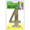 Prestige Series House Address Number 4, Satin Nickel, 5-In.