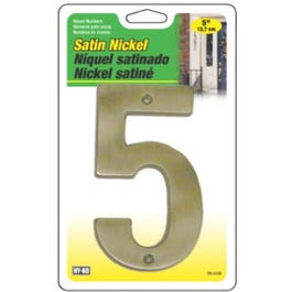 Prestige Series House Address Number 5, Satin Nickel, 5-In.