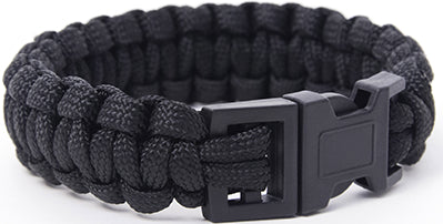 BLACK NYLON 550 PARACORD BRACELET 23CM